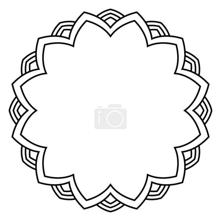 Photo for Black frame with ornament isolated on white. Vector - Royalty Free Image