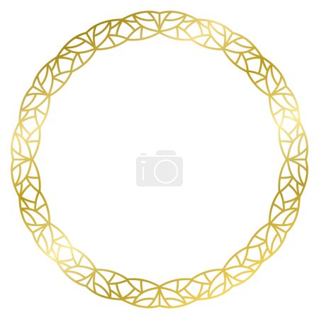 Photo for Golden frame with floral ornament isolated on white. Vector. Gold laurel wreath - Royalty Free Image