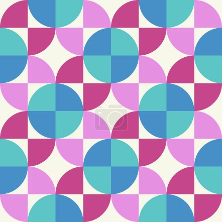 Photo for Seamless geometric pattern. Vector abstract background. Colorful card. Pink and blue - Royalty Free Image