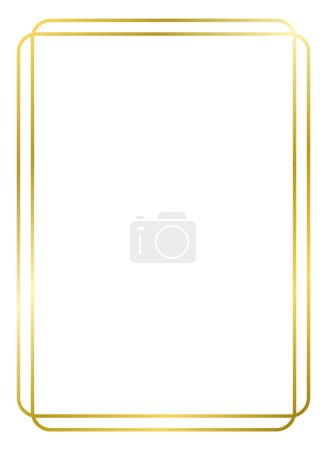 Photo for Golden metal frame isolated on white. Vector frame for photo - Royalty Free Image