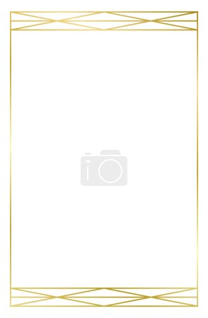 Photo for Golden metal frame isolated on white. Vector frame for text, certificate, pictures, diploma - Royalty Free Image