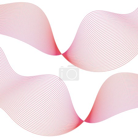Photo for Abstract background with lines. Vector background with waves. Background for music album, poster, card, advertisement. Element for design isolated on white. Pink, red - Royalty Free Image