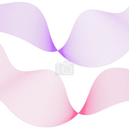 Photo for Abstract background with lines. Vector background with waves. Background for music album, poster, card, advertisement. Element for design isolated on white. Pink, purple - Royalty Free Image