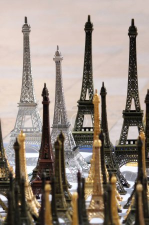Statuettes of Eiffel Towers, Souvenirs, Parisian street, Paris, France