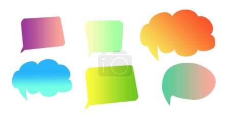 Illustration for Collection of speech bublles templats with bright gradients and colors. Vector - Royalty Free Image