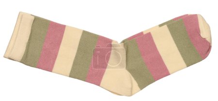 Foto de Calcetines de algodón a rayas sobre fondo aislado, de cerca - Imagen libre de derechos