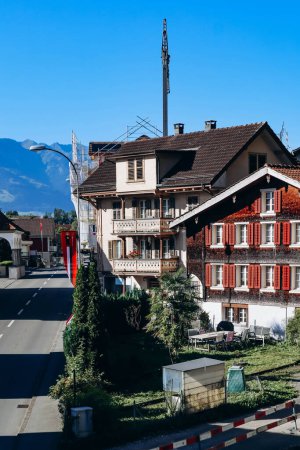 Photo for Beautiful facades of the Swiss Alpnachstad - Royalty Free Image