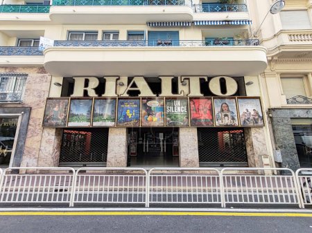 Photo for Nice, France - 9 February, 2024: The oldest cinema in Nice - "Rialto", which opened on Rue de Rivoli in 1927. - Royalty Free Image