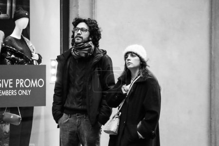 Photo for Florence, Italy - 1 January, 2024: People stroll on January 1st in the heart of Florence - Royalty Free Image