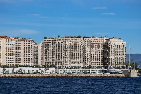 Cap d'Ail, France - 18 November 2023: View of buildings in Monaco from the neighboring French commune of Cap d'Ail