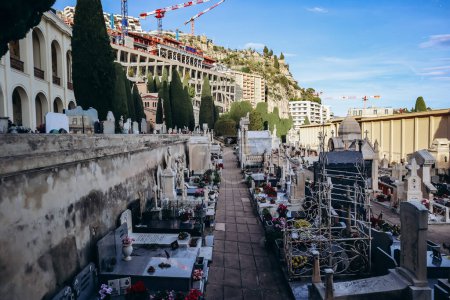 Photo for Monaco, Monaco - 18 November 2023 : View of the old cemetery in the Principality of Monaco - Royalty Free Image