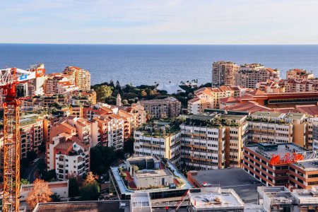 Mónaco, Mónaco - 15 de diciembre de 2023: Vista panorámica de Mónaco al atardecer