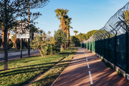 Bike path in Nice near the airport