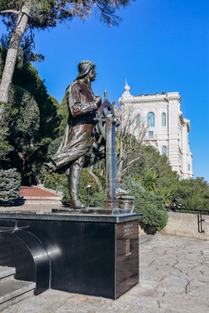 Monaco, Monaco - 20 January 2024: Statue of Prince of Monaco Albert 1 in St Martin Gardens