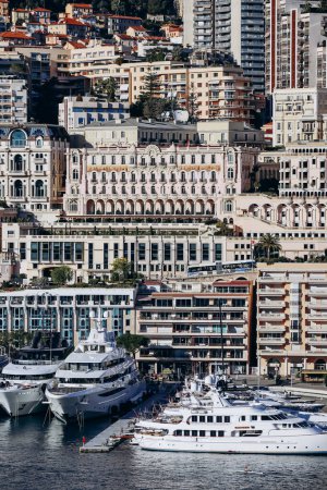 Monaco, Monaco - 20 January 2024: Beautiful facades of the Principality of Mona
