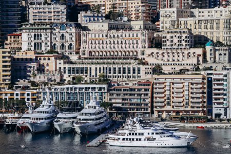 Monaco, Monaco - 20 January 2024: Beautiful facades of the Principality of Mona
