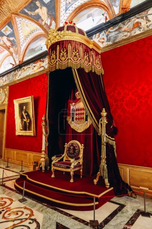 Monaco, Monaco - 2 September 2023: Luxurious interiors of the Prince's Palace of Monaco