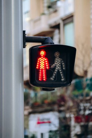 Photo for Red signal at a pedestrian traffic light - Royalty Free Image