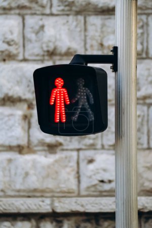 Red signal at a pedestrian traffic light