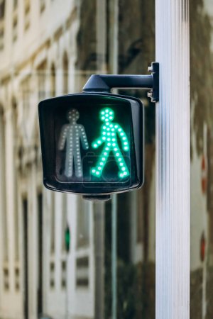 Green signal at a pedestrian traffic light