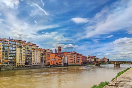 Photo for Old bridge Ponte Vecchio over Arno river in Florence, Italy. - Royalty Free Image