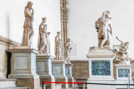Photo for Florence, Italy - May 18, 2023: Sculptures of the Loggia della Signoria: a photo journey through Florence, Italy - Royalty Free Image
