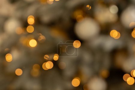 Photo for Abstract gold bokeh with Christmas tree, Christmas and new year theme background - Royalty Free Image