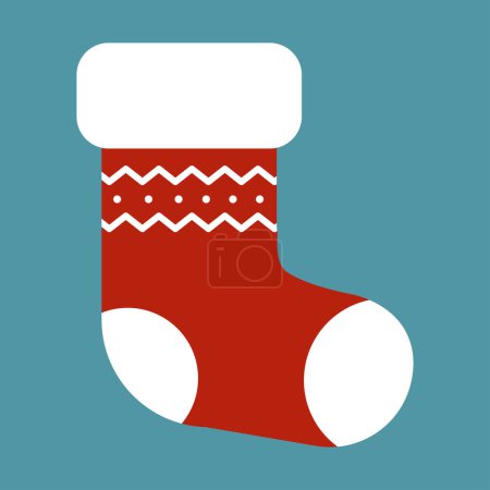 Téléchargez les photos : Illustration vectorielle plate simple d'une botte de Noël. - en image libre de droit