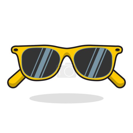Illustration for Cartoon yellow sunglasses isolated on white background. Vector illustration. - Royalty Free Image