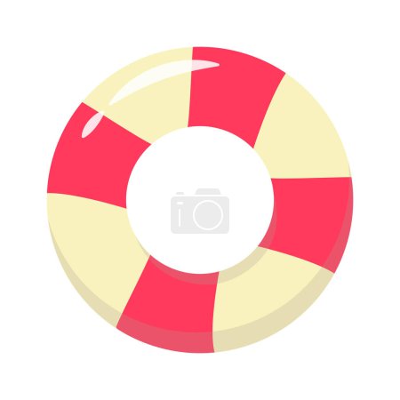 Illustration for Lifebuoy. Beach accessories. Vector illustration in flat style. - Royalty Free Image