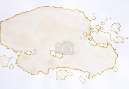 Blank old map beige on white background with copy space.