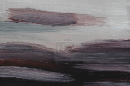 Téléchargez les photos : Peinture acrylique abstraite dans des tons bruns avec des coups de pinceau rugueux. Paysage Art Moderne. - en image libre de droit