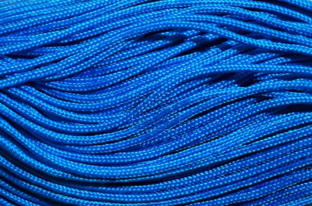 Blue synthetic cord. Bright blue cord for knitting bags, baskets and string bags.
