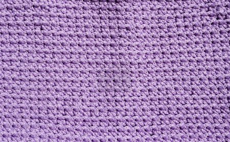 Crochet pattern using polyester cord. Bright purple cord for knitting bags, baskets and string bags.