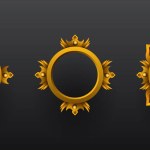 Fantasy gold vintage style game avatar banner frames for game ui design