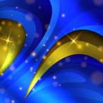 Luxury Blue and Golden Elegant Borders Background with Magical Glitter Effect