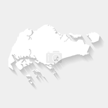 Photo for Simple white map of Singapore, vector, illustration, eps 10 file - Royalty Free Image