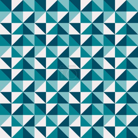 Téléchargez les photos : Modèle abstrait géométrique sans couture avec des formes carrées et triangulaires en bleu et blanc pour les arrière-plans. Illustration vectorielle. - en image libre de droit