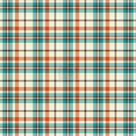 Seamless plaid patterns in green orange brown and beige for textile design. Tartan plaid pattern with square-shaped graphic background for a fabric print. Vector illustration.