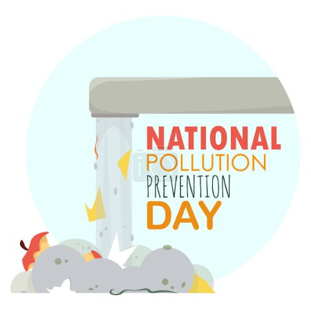 Ilustración de Agua sucia y varios flujos de basura del grifo como símbolo de contaminación ambiental - Imagen libre de derechos