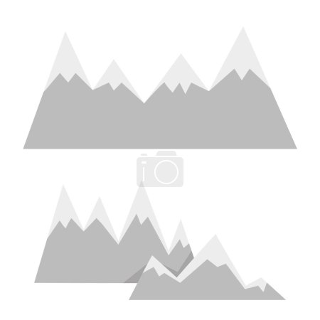 Foto de Set de una fila de montañas grises - Imagen libre de derechos