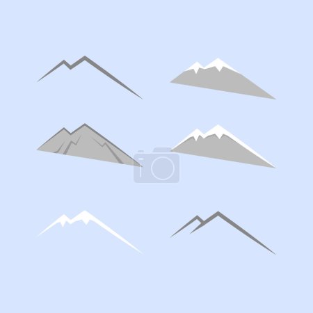 Foto de Conjunto de diferentes tipos de ilustraciones de montañas - Imagen libre de derechos