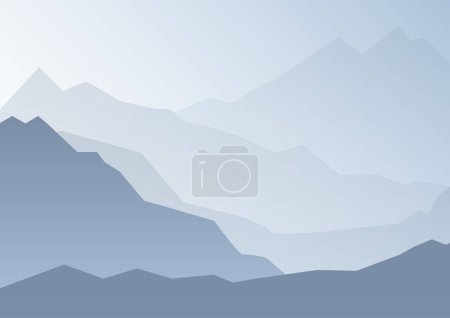 Foto de Montañas azules de diferentes alturas en un hermoso paisaje - Imagen libre de derechos