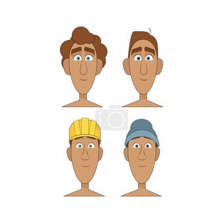 Foto de Set of different avatars of men with different hairstyles - Imagen libre de derechos