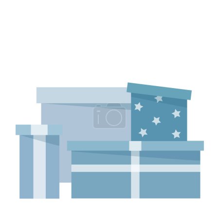 Foto de Set of blue gift boxes - Imagen libre de derechos