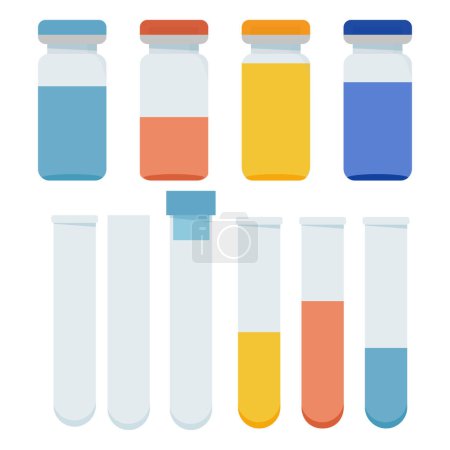 Illustration for Medical bottle with color filling - Royalty Free Image