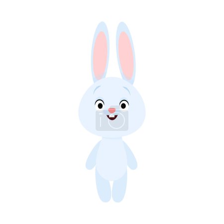 Foto de Cute blue easter bunny standing on a white background - Imagen libre de derechos