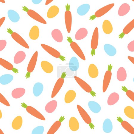 Foto de Patrón sin costuras de zanahorias y huevos de Pascua - Imagen libre de derechos