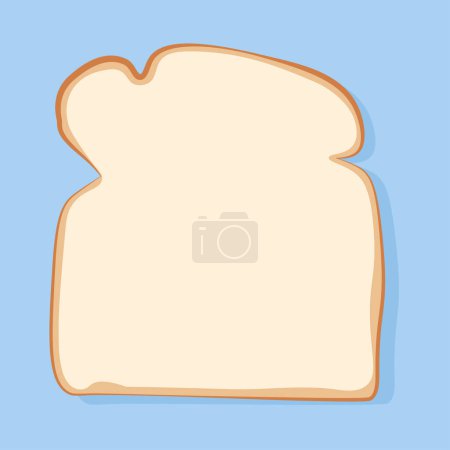 Foto de Rebanada de pan tostado sobre un fondo azul - Imagen libre de derechos