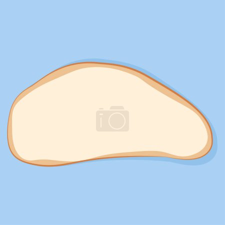 Illustration for Oval slice of bread empty on blue background - Royalty Free Image